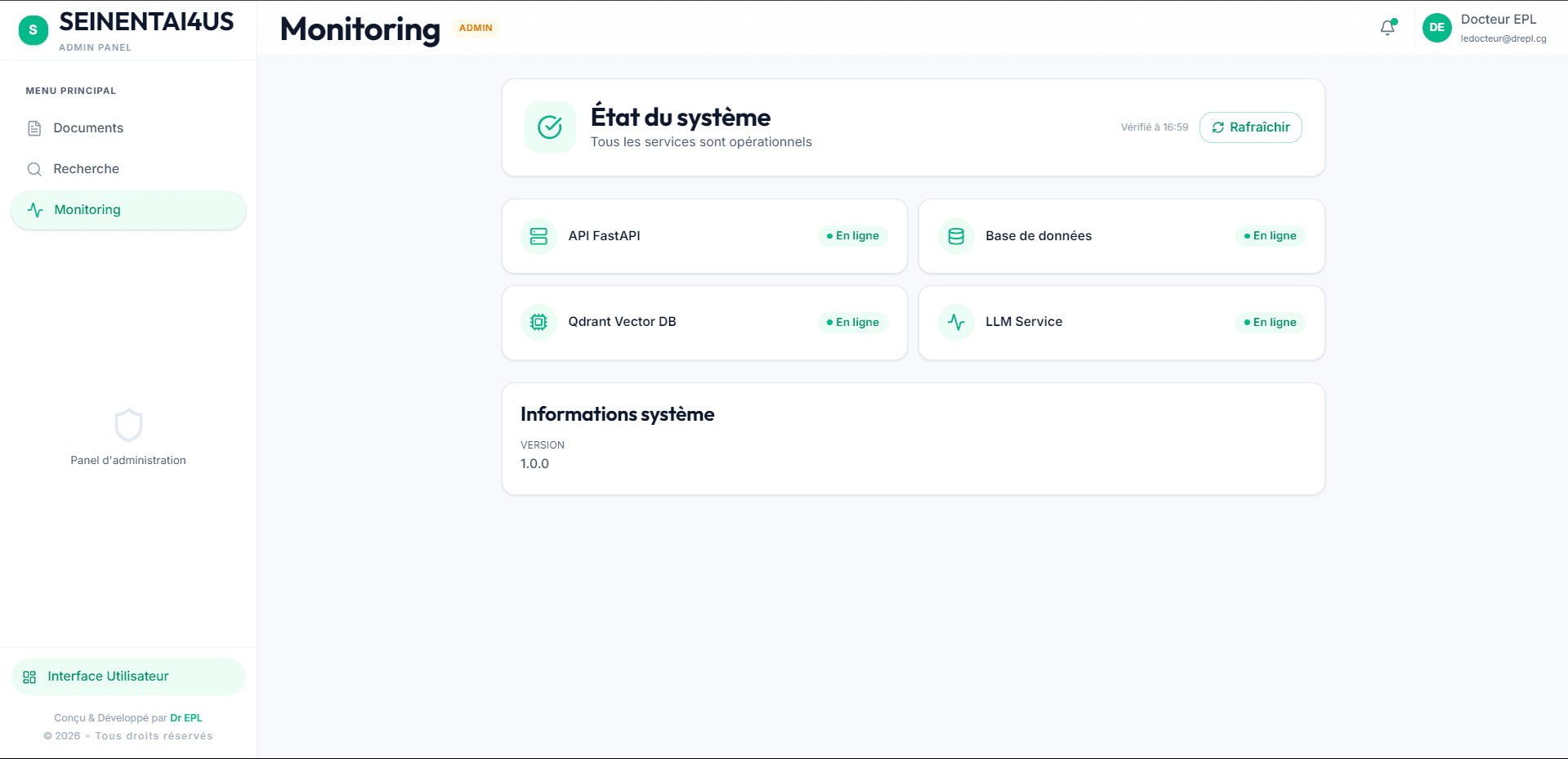 Monitoring admin